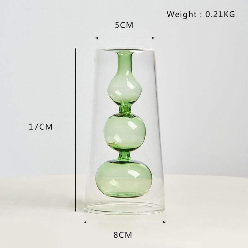 Shop 0 Green Vase 17CM Nordic Decoration Home Glass Vase Living Room Decoration Home Decor Hydroponic Transparent Glass Container Tabletop Vases Modern Mademoiselle Home Decor