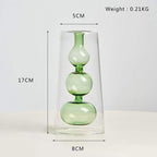 Shop 0 Green Vase 17CM Nordic Decoration Home Glass Vase Living Room Decoration Home Decor Hydroponic Transparent Glass Container Tabletop Vases Modern Mademoiselle Home Decor
