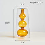 Shop 0 Orange Vase 17CM Nordic Decoration Home Glass Vase Living Room Decoration Home Decor Hydroponic Transparent Glass Container Tabletop Vases Modern Mademoiselle Home Decor