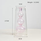 Shop 0 Pink Vase 17CM Nordic Decoration Home Glass Vase Living Room Decoration Home Decor Hydroponic Transparent Glass Container Tabletop Vases Modern Mademoiselle Home Decor