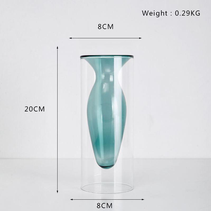 Shop 0 Dark Green Vase 20CM Nordic Decoration Home Glass Vase Living Room Decoration Home Decor Hydroponic Transparent Glass Container Tabletop Vases Modern Mademoiselle Home Decor