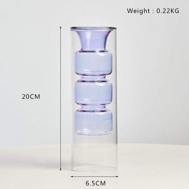 Shop 0 Purple 20CM Nordic Decoration Home Glass Vase Living Room Decoration Home Decor Hydroponic Transparent Glass Container Tabletop Vases Modern Mademoiselle Home Decor