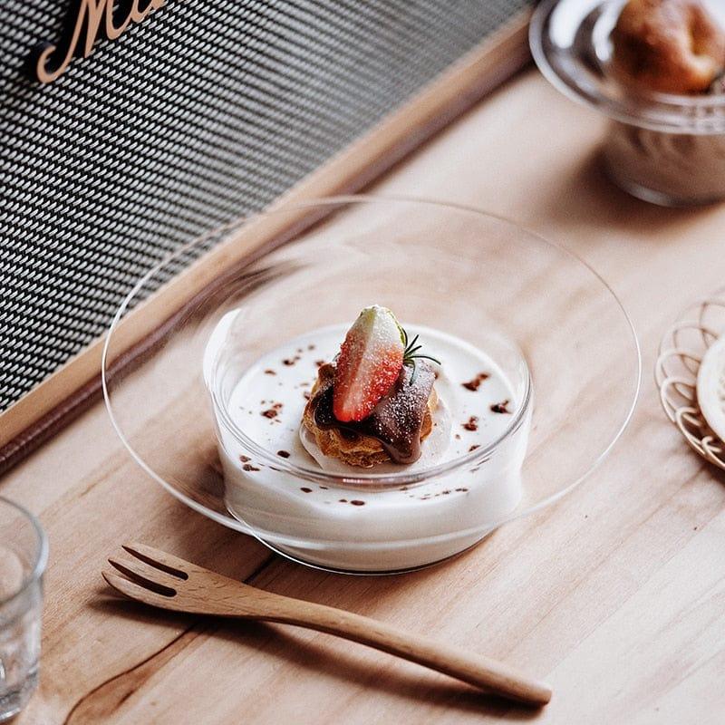 Shop 0 INS Nordic Style Yogurt Mousse Mug Cocktail Ice Cream Cup Set Dessert Small Glass Hot Drink Straw Hat Shape Glass Vase Mademoiselle Home Decor