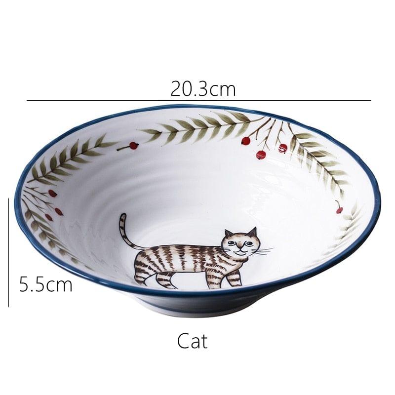 Shop 0 Cat 8 inch Ceramic Bowl Noodle Bowl Forest Animal Design Large Bowl Creative Restaurant Household Flower Bowl Mademoiselle Home Decor