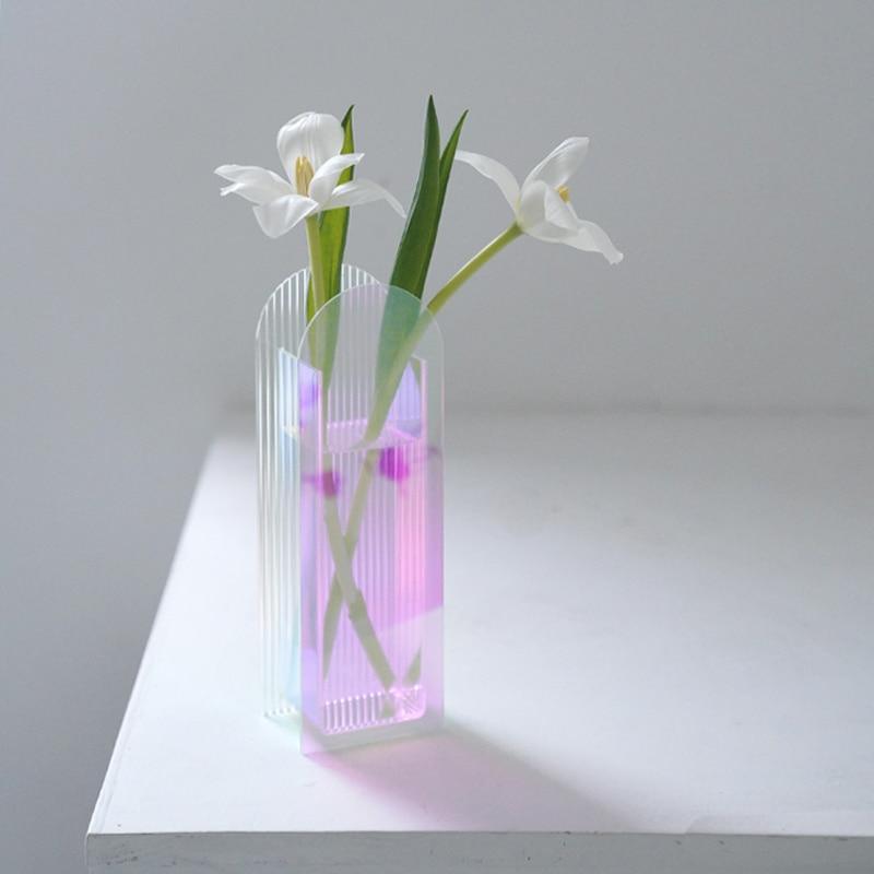 Shop 0 Acrylic Vase Dazzle Colorful Flower Vase Decoration Ornaments Small Vase Creativity Home Decoration Mademoiselle Home Decor
