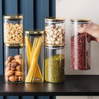 Shop 0 Kitchen Glass Sealed Cans Grain Storage Box Snack Food Storage Jar Storage Jar with Lid Household Delicate and Transparent Mademoiselle Home Decor