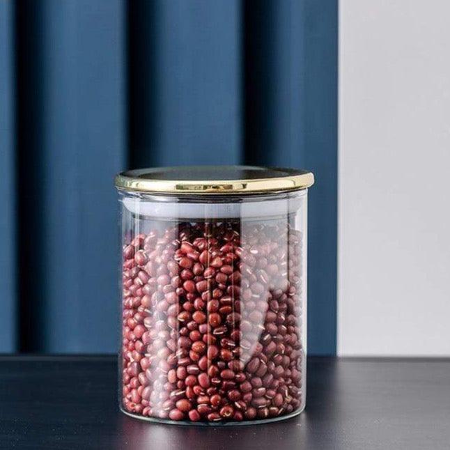 Shop 0 Kitchen Glass Sealed Cans Grain Storage Box Snack Food Storage Jar Storage Jar with Lid Household Delicate and Transparent Mademoiselle Home Decor