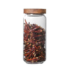 Shop 0 Wood Lid Orgnizer Glass Airtight Canister Kitchen Storage Bottles Jar Sealed Food Container Ginger Cereal Dispenser Stash Cans Mademoiselle Home Decor