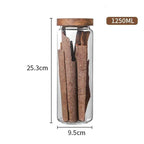 Shop 0 1250ml Wood Lid Orgnizer Glass Airtight Canister Kitchen Storage Bottles Jar Sealed Food Container Ginger Cereal Dispenser Stash Cans Mademoiselle Home Decor