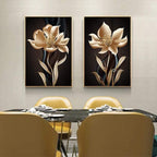 Shop 0 Golden Black Flower Poster Light Luxury Abstract Wall Art Canvas Print Modern Painting Wall Pictures for Living Room Home Decor Mademoiselle Home Decor