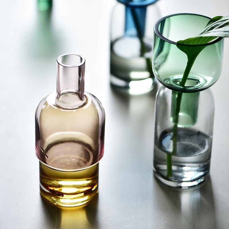 Shop 0 Two Ways Flower Vase Home Decor Living Room Decoration Glass Vase Christmas Gift Plant Pots Nordic Vases Succulent Planter Mademoiselle Home Decor