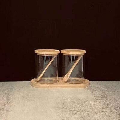 Shop 0 2 piece set Spice Jar Glass Jars and Lids Household Glass Containers Salt Jar Nordic Combination Kitchen Seasoning Sauce Bottle Home Storage Mademoiselle Home Decor