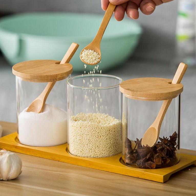 Shop 0 Spice Jar Glass Jars and Lids Household Glass Containers Salt Jar Nordic Combination Kitchen Seasoning Sauce Bottle Home Storage Mademoiselle Home Decor