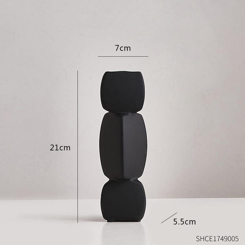 Shop 0 Black-small Modern minimalist vase decoration home Flower Arrangement Living Room Flowerpot Nordic minimalist decor black vase Art Ornaments Mademoiselle Home Decor