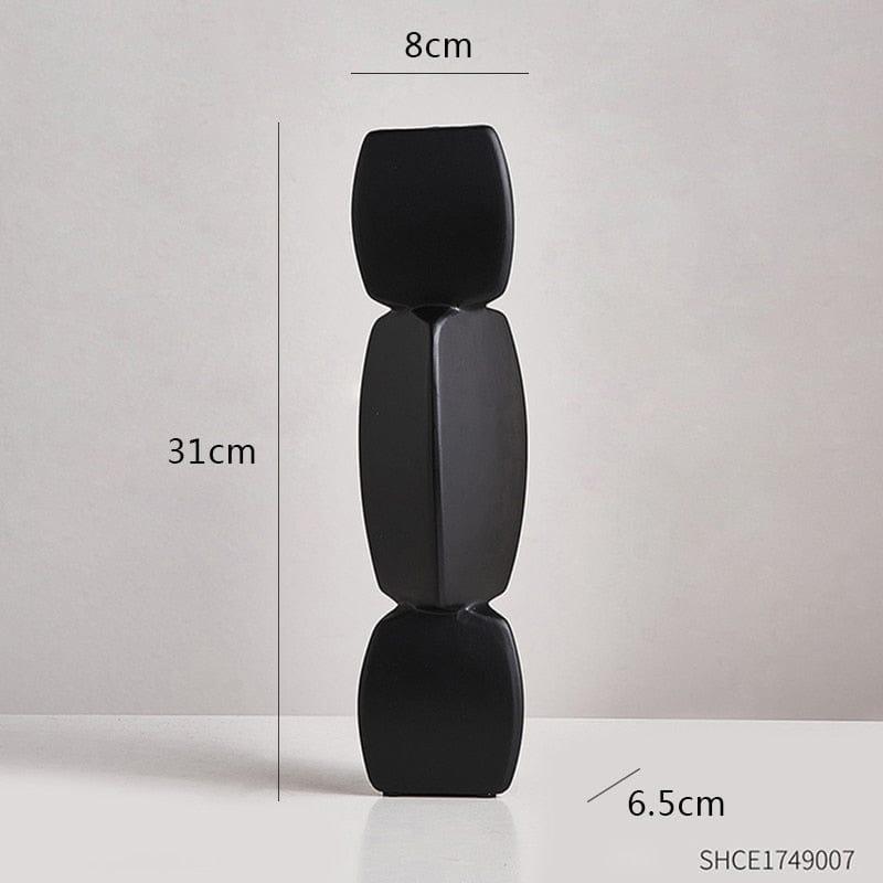 Shop 0 Black-big Modern minimalist vase decoration home Flower Arrangement Living Room Flowerpot Nordic minimalist decor black vase Art Ornaments Mademoiselle Home Decor