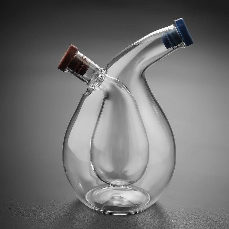 Shop 0 Double Layer Sauce Oil Bottle 2 In 1 Vinegar Glass Bottle Condiment Seasoning Sealed Kitchen Storage Bottles Jars Mademoiselle Home Decor