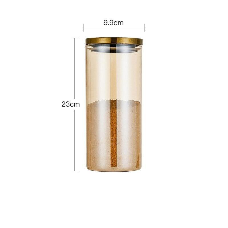 Shop 0 C-1350ml Creativity Glass Storage Jars with Lid Seal Cereal Dispenser Coffee Table Desktop Tea Caddy Living Room Decor Snacks Organizer Mademoiselle Home Decor