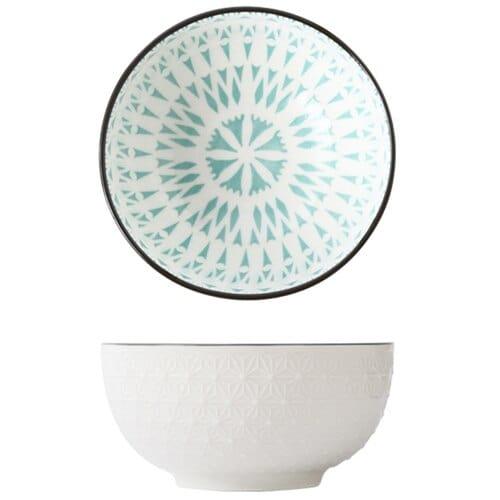 Shop 0 13 / 6 inch 3 Pcs / Set 6 Inch Ceramic Bowl Noodle Rice Soup Dessert Tableware Pattern Relief Underglaze Embossed Non-Slip CZY-BS1005 Mademoiselle Home Decor
