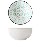 Shop 0 13 / 6 inch 3 Pcs / Set 6 Inch Ceramic Bowl Noodle Rice Soup Dessert Tableware Pattern Relief Underglaze Embossed Non-Slip CZY-BS1005 Mademoiselle Home Decor