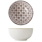 Shop 0 18 / 6 inch 3 Pcs / Set 6 Inch Ceramic Bowl Noodle Rice Soup Dessert Tableware Pattern Relief Underglaze Embossed Non-Slip CZY-BS1005 Mademoiselle Home Decor