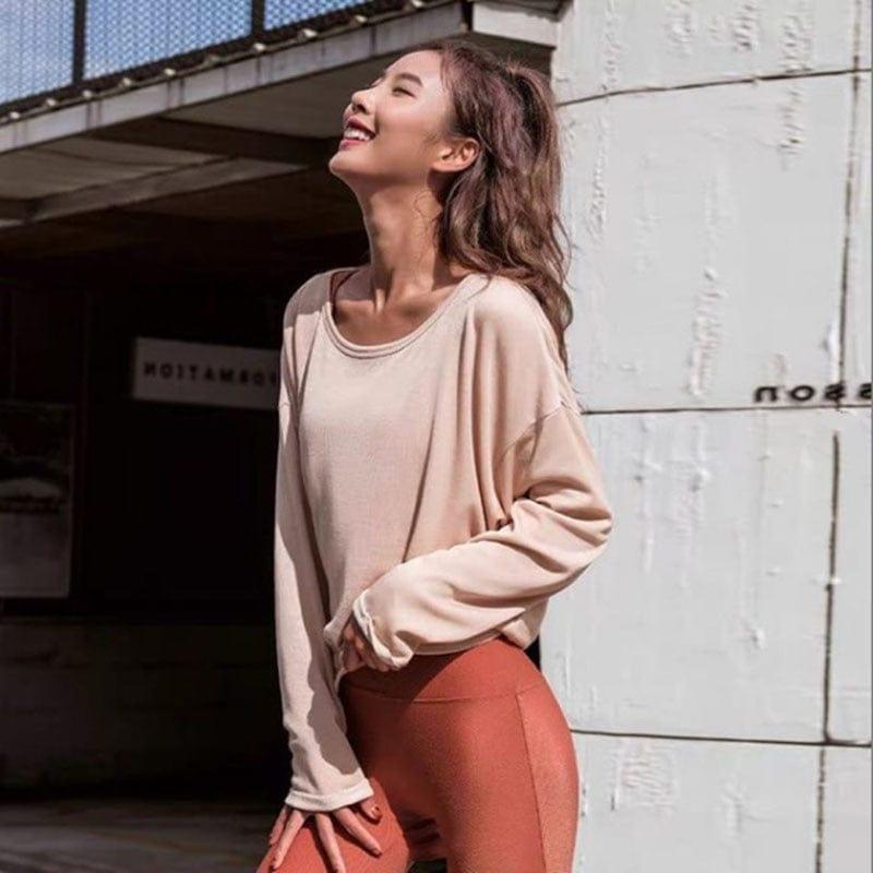 Shop 0 2022 New Sports T-shirt Yoga Women&#39;s Vest Running Dance Quick-drying Long Sleeve Fitness Halter Top Female Blouse Gym Clothing Mademoiselle Home Decor