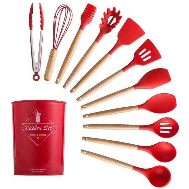 Shop Eating & Kitchen Utensils Red Malene Set Mademoiselle Home Decor
