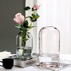 Shop 0 Classic Simple Pink Vase Creative INS Glass Flower Bottles Living Room Dining Table Home Decoration Transparent Crafts Vases Mademoiselle Home Decor