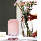 Shop 0 Classic Simple Pink Vase Creative INS Glass Flower Bottles Living Room Dining Table Home Decoration Transparent Crafts Vases Mademoiselle Home Decor