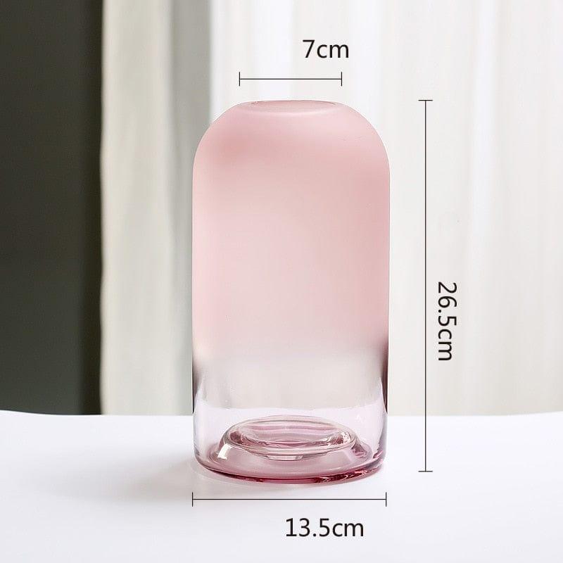 Shop 0 M 1 Classic Simple Pink Vase Creative INS Glass Flower Bottles Living Room Dining Table Home Decoration Transparent Crafts Vases Mademoiselle Home Decor