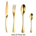 Shop 100003310 Gold 24 Piece Set Marlborough Cutlery Set Mademoiselle Home Decor