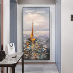 Shop 0 Seaview Sailboat Handmade Oil Paintings On Canvas Large Size Mural Home Office Wall Art Decoration Hand Painted Abstract Picture Mademoiselle Home Decor