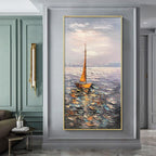 Shop 0 Seaview Sailboat Handmade Oil Paintings On Canvas Large Size Mural Home Office Wall Art Decoration Hand Painted Abstract Picture Mademoiselle Home Decor