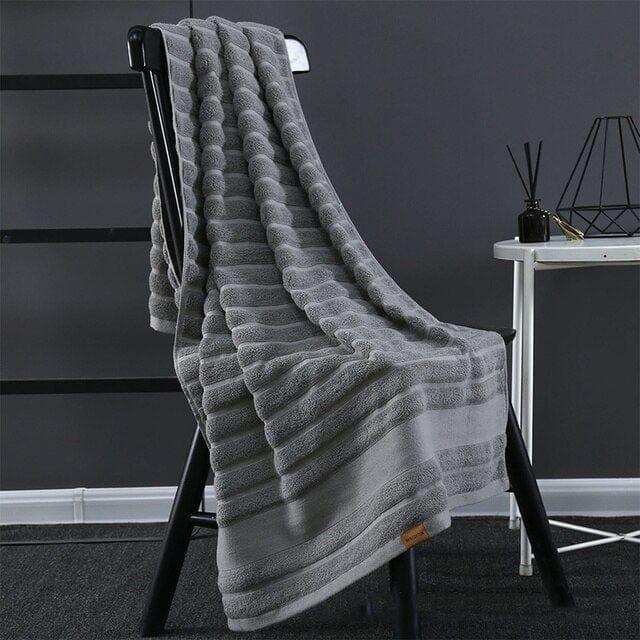 Shop 0 Dark Grey / 34x76cm 70x140cm 100% Cotton Bath Towel Set Warm High Quality Beach Fashion Hotel Water Absorbent Soft Microfiber Swimming Sports Travel Towel Mademoiselle Home Decor