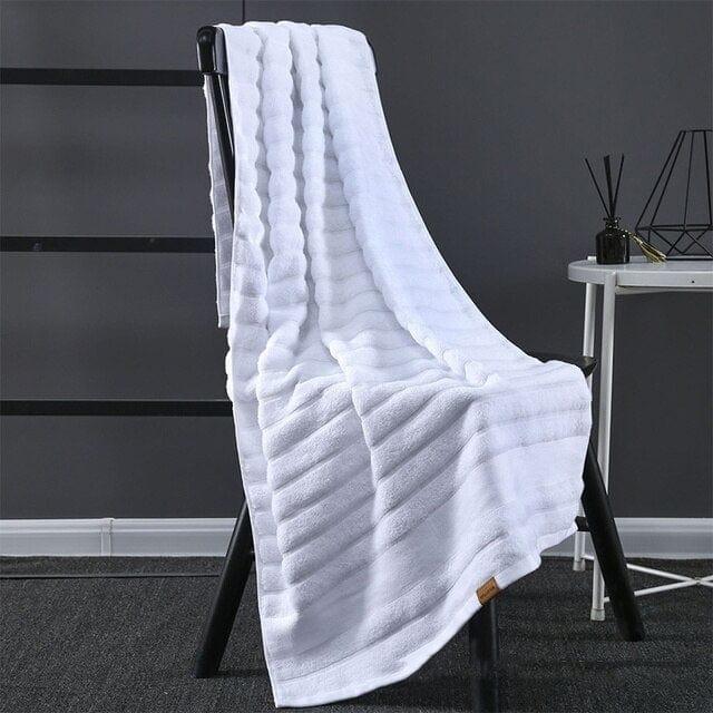 Shop 0 White / 34x76cm 70x140cm 100% Cotton Bath Towel Set Warm High Quality Beach Fashion Hotel Water Absorbent Soft Microfiber Swimming Sports Travel Towel Mademoiselle Home Decor