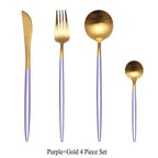 Shop 100003310 Purple Gold Masette Cutlery Stet Mademoiselle Home Decor