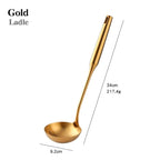 Shop 0 1pcs 2 1-10PCS Stainless Steel CookwarLong Handle Set Gold Cooking Utensils Scoop Spoon Turner Ladle Cooking Tools Kitchen Utensils Set Mademoiselle Home Decor