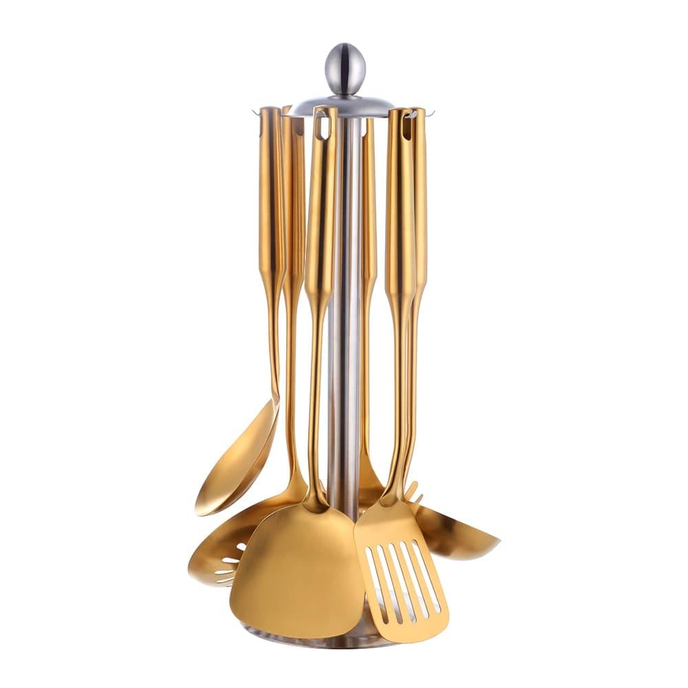 Shop 0 7pcs 1-10PCS Stainless Steel CookwarLong Handle Set Gold Cooking Utensils Scoop Spoon Turner Ladle Cooking Tools Kitchen Utensils Set Mademoiselle Home Decor