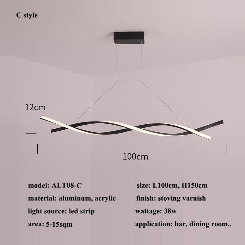 Shop 0 Style C-L100cm / black lamp body / neutral light(4500K) Nordic Geometry Led Chandeliers Lighting Living Dining Room Decor Led Pendant Lights Bedroom Home Kitchen Hanging Lamp Luminaire Mademoiselle Home Decor