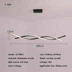 Shop 0 Style C-L100cm / black lamp body / neutral light(4500K) Nordic Geometry Led Chandeliers Lighting Living Dining Room Decor Led Pendant Lights Bedroom Home Kitchen Hanging Lamp Luminaire Mademoiselle Home Decor