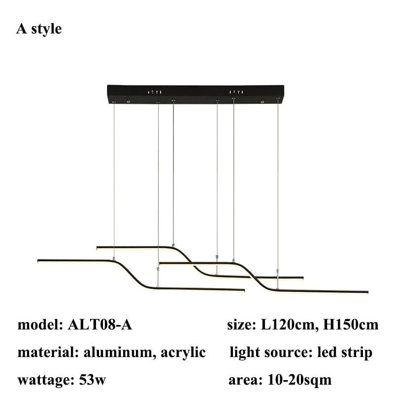 Shop 0 Style A-L120cm / black lamp body / neutral light(4500K) Nordic Geometry Led Chandeliers Lighting Living Dining Room Decor Led Pendant Lights Bedroom Home Kitchen Hanging Lamp Luminaire Mademoiselle Home Decor