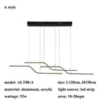 Shop 0 Style A-L120cm / black lamp body / neutral light(4500K) Nordic Geometry Led Chandeliers Lighting Living Dining Room Decor Led Pendant Lights Bedroom Home Kitchen Hanging Lamp Luminaire Mademoiselle Home Decor