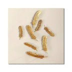 Shop 0 20x20cm No Frame / F Golden Feather Leaf Abstract Wall Art Canvas Painting Nordic Poster Print Marble Coin Home Decor Modern Living Room Pictures Mademoiselle Home Decor