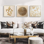 Shop 0 Golden Feather Leaf Abstract Wall Art Canvas Painting Nordic Poster Print Marble Coin Home Decor Modern Living Room Pictures Mademoiselle Home Decor