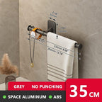 Shop 0 35 cm Grey / universal Self-adhesive Bathroom Towel Rack Holder Without Drilling, Wall Mounted Towel Shelf Kitchen Bathroom Accessories Towel Hanger Mademoiselle Home Decor