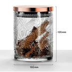 Shop 0 Japanese Style Rose Gold Glass Sealed Jar Embossed Grain Storage Box Moisture-proof Snack Storage Box Household Retro Storage Mademoiselle Home Decor