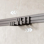 Shop 0 Space Aluminum Towel Rack 40-60CM Gun Gray Holder Movable Hook Wall Mount Shelf Shower Rail Hanger With Bar Bathroom Accessories Mademoiselle Home Decor