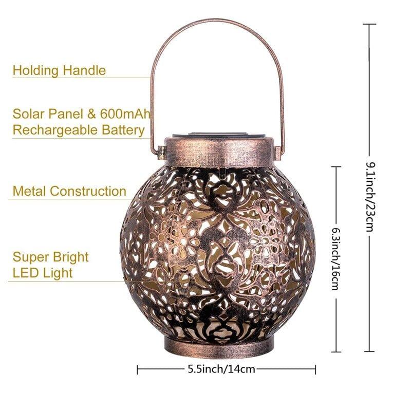 Shop 0 Brown Waterproof Solar Lamp Retro Hollow Lantern Light Art Decorative Solar Garden Lights LED Projection Lamp Courtyard Landscape Mademoiselle Home Decor