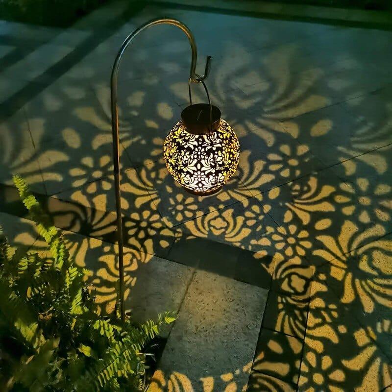 Shop 0 Waterproof Solar Lamp Retro Hollow Lantern Light Art Decorative Solar Garden Lights LED Projection Lamp Courtyard Landscape Mademoiselle Home Decor