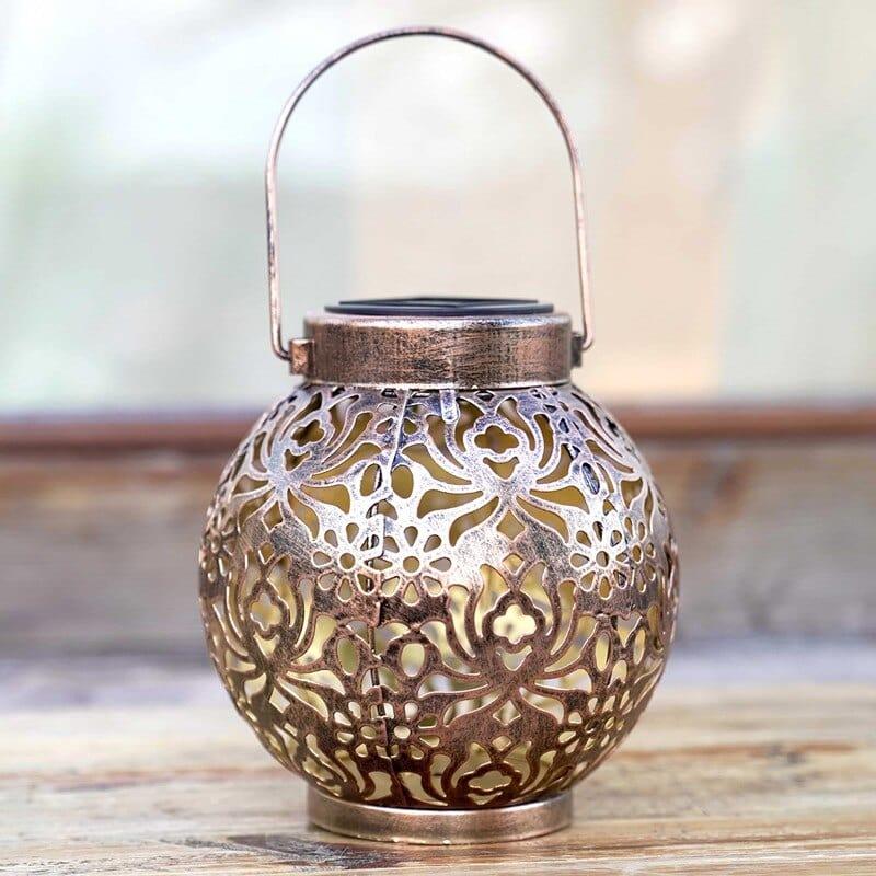 Shop 0 Waterproof Solar Lamp Retro Hollow Lantern Light Art Decorative Solar Garden Lights LED Projection Lamp Courtyard Landscape Mademoiselle Home Decor