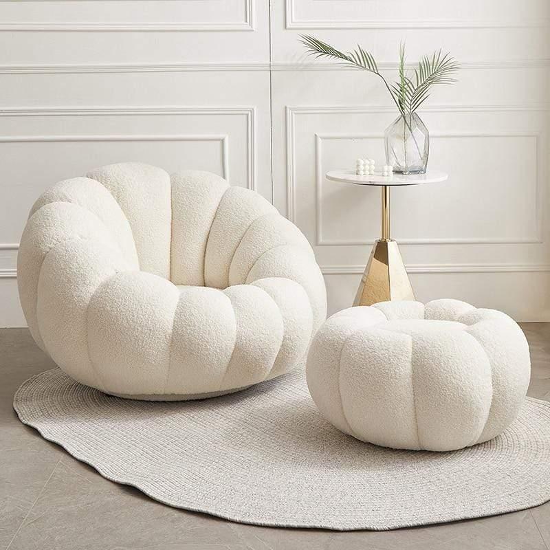 Shop 0 Lazy Sofa Pumpkin Chair Tatami Single Lamb Cashmere White Lovely Bedroom Balcony Leisure Small Sofa Chair Living Room Furniture Mademoiselle Home Decor